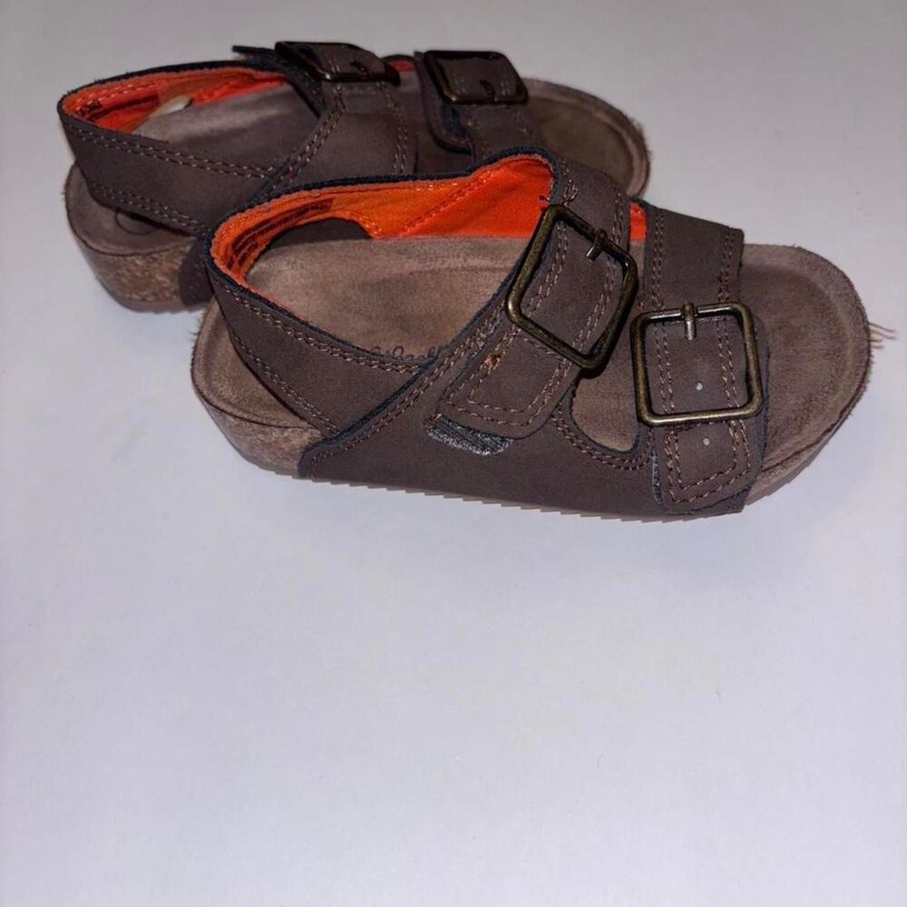 Cat-jack Toddler Boy Brown and Orange Sandals Size 6